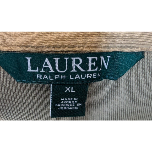 Ralph Lauren Olive Green Cotton Suede Trim Tunic Top XL Classic Preppy Heritage - Picture 6 of 10